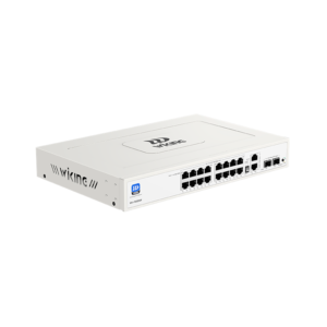 Wi-Tek Wiking WK-PS320GF Rackmountable 20-Port Unmanaged Gigabit Network PoE Switch - 16 * GbE PoE Ports + 2 * GbE Uplink Ports + 2 * SFP Slots - 185W PoE Power - Supports Extend Mode